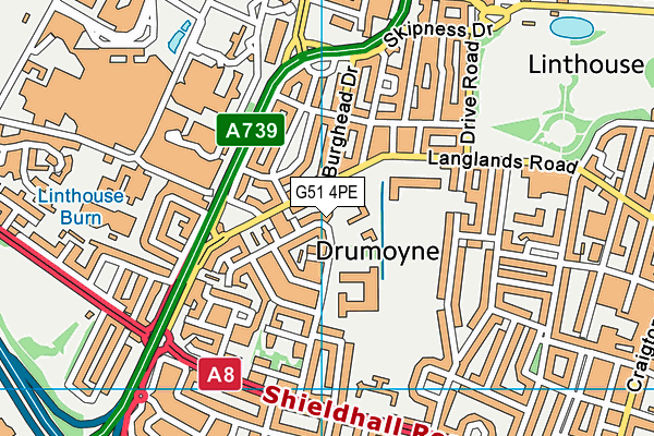 G51 4PE map - OS VectorMap District (Ordnance Survey)