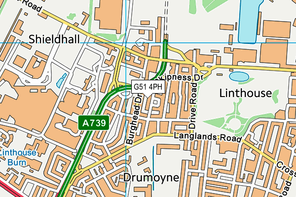 G51 4PH map - OS VectorMap District (Ordnance Survey)