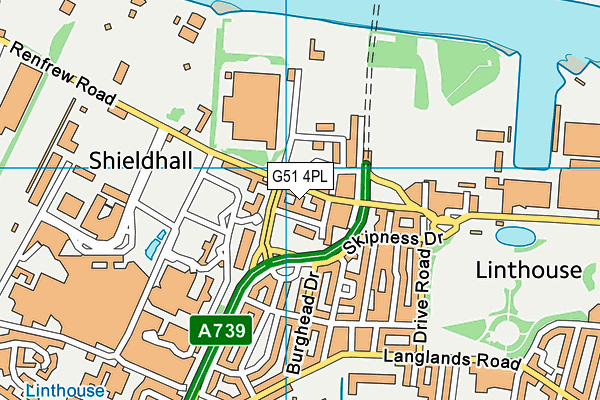 G51 4PL map - OS VectorMap District (Ordnance Survey)