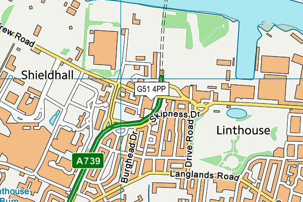 G51 4PP map - OS VectorMap District (Ordnance Survey)