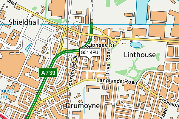 G51 4PU map - OS VectorMap District (Ordnance Survey)