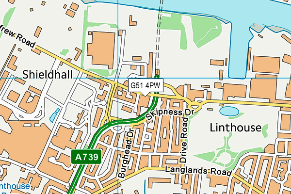 G51 4PW map - OS VectorMap District (Ordnance Survey)