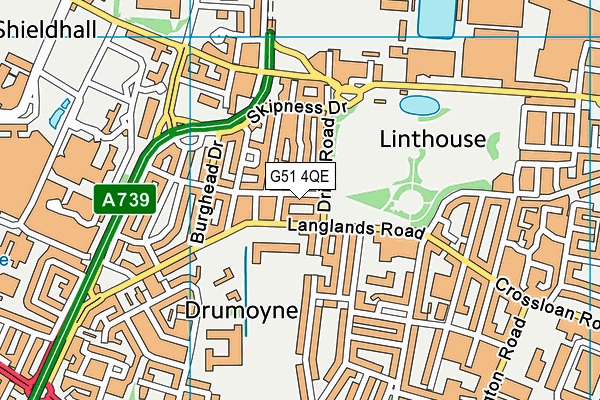 G51 4QE map - OS VectorMap District (Ordnance Survey)