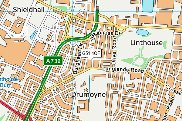 G51 4QF map - OS VectorMap District (Ordnance Survey)