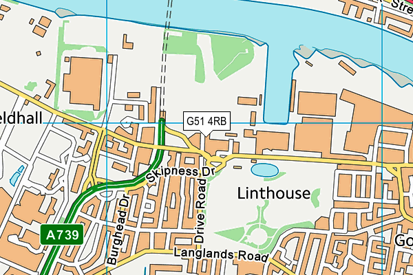 G51 4RB map - OS VectorMap District (Ordnance Survey)
