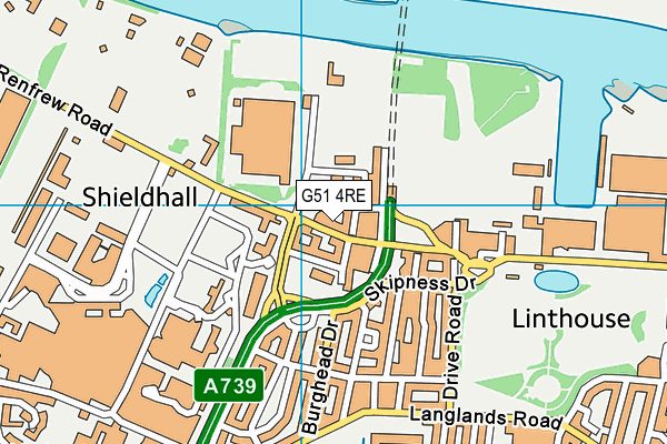 G51 4RE map - OS VectorMap District (Ordnance Survey)