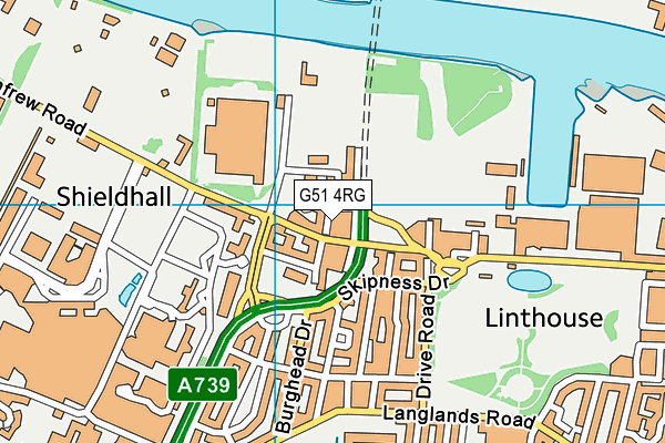 G51 4RG map - OS VectorMap District (Ordnance Survey)