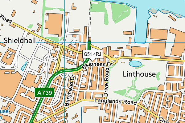 G51 4RJ map - OS VectorMap District (Ordnance Survey)