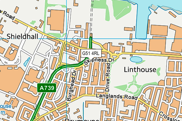 G51 4RL map - OS VectorMap District (Ordnance Survey)