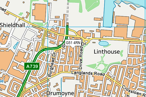 G51 4RN map - OS VectorMap District (Ordnance Survey)