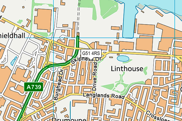 G51 4RS map - OS VectorMap District (Ordnance Survey)