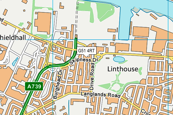 G51 4RT map - OS VectorMap District (Ordnance Survey)