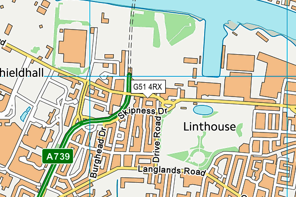 G51 4RX map - OS VectorMap District (Ordnance Survey)