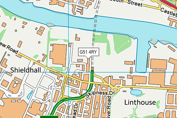 G51 4RY map - OS VectorMap District (Ordnance Survey)