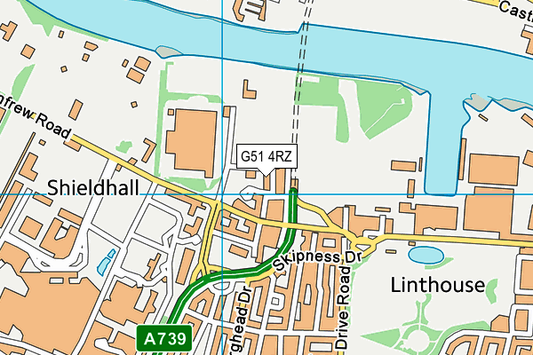 G51 4RZ map - OS VectorMap District (Ordnance Survey)