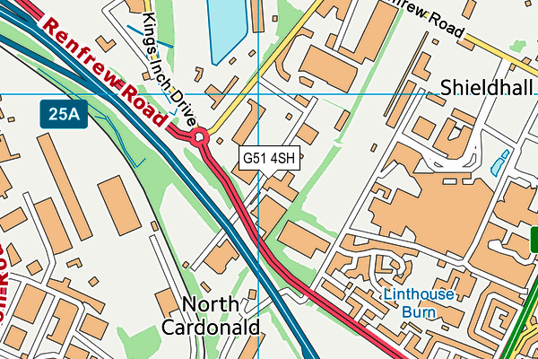 G51 4SH map - OS VectorMap District (Ordnance Survey)