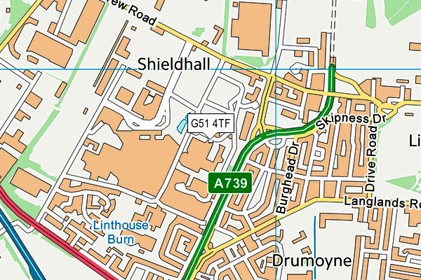 G51 4TF map - OS VectorMap District (Ordnance Survey)