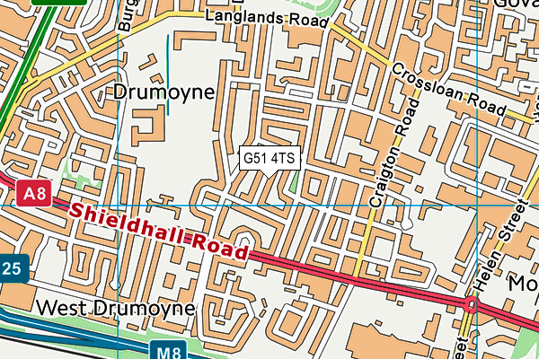 G51 4TS map - OS VectorMap District (Ordnance Survey)