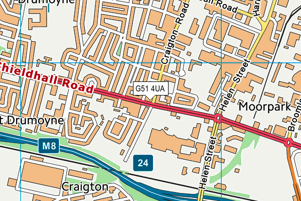 G51 4UA map - OS VectorMap District (Ordnance Survey)