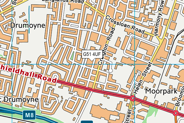 G51 4UF map - OS VectorMap District (Ordnance Survey)