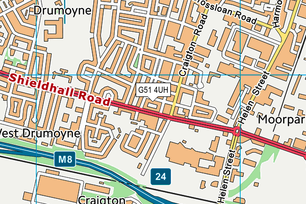 G51 4UH map - OS VectorMap District (Ordnance Survey)