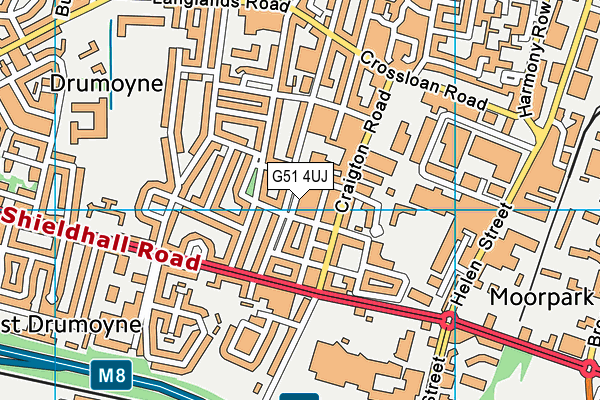 G51 4UJ map - OS VectorMap District (Ordnance Survey)