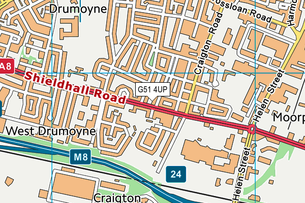 G51 4UP map - OS VectorMap District (Ordnance Survey)