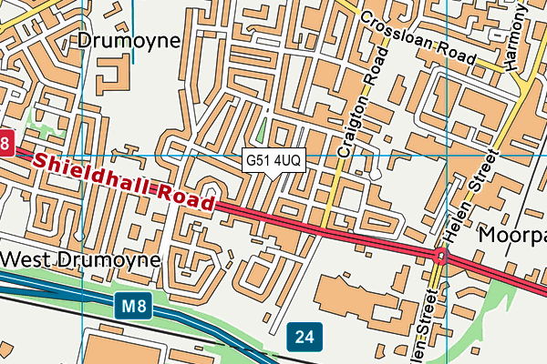 G51 4UQ map - OS VectorMap District (Ordnance Survey)