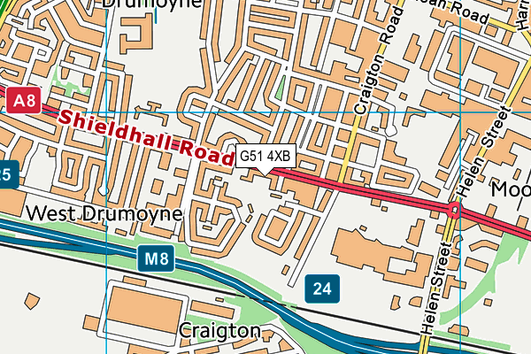 G51 4XB map - OS VectorMap District (Ordnance Survey)