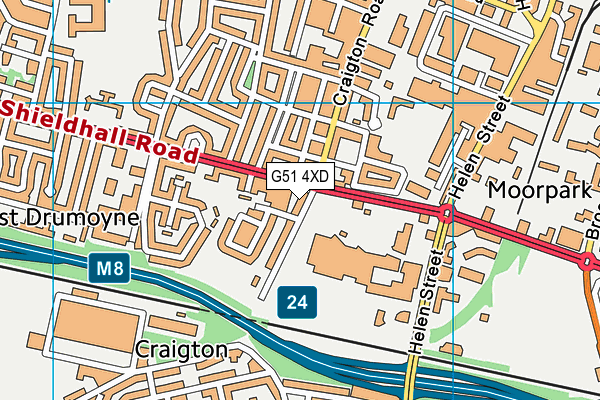 G51 4XD map - OS VectorMap District (Ordnance Survey)