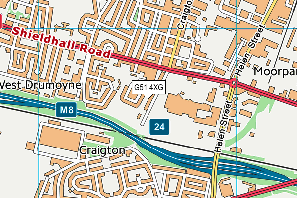 G51 4XG map - OS VectorMap District (Ordnance Survey)