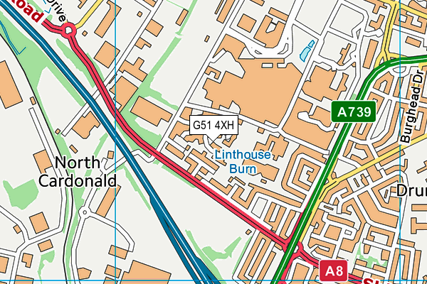 G51 4XH map - OS VectorMap District (Ordnance Survey)