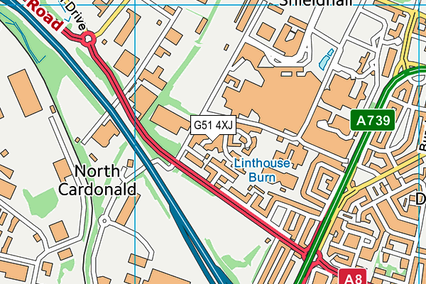 G51 4XJ map - OS VectorMap District (Ordnance Survey)