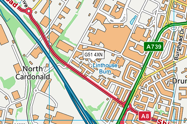 G51 4XN map - OS VectorMap District (Ordnance Survey)