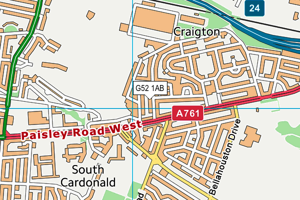 G52 1AB map - OS VectorMap District (Ordnance Survey)