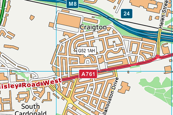 G52 1AH map - OS VectorMap District (Ordnance Survey)