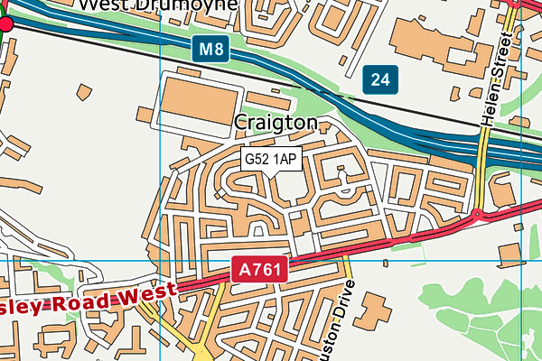 G52 1AP map - OS VectorMap District (Ordnance Survey)