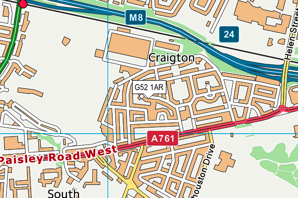 G52 1AR map - OS VectorMap District (Ordnance Survey)