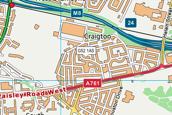 G52 1AS map - OS VectorMap District (Ordnance Survey)