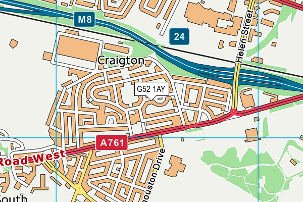 G52 1AY map - OS VectorMap District (Ordnance Survey)