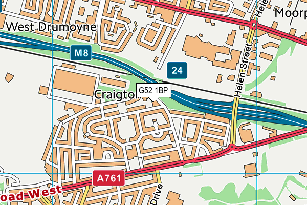 G52 1BP map - OS VectorMap District (Ordnance Survey)