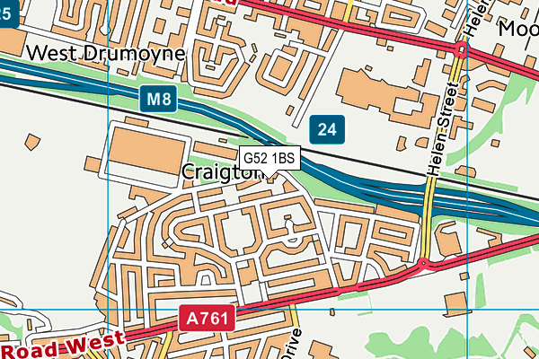 G52 1BS map - OS VectorMap District (Ordnance Survey)