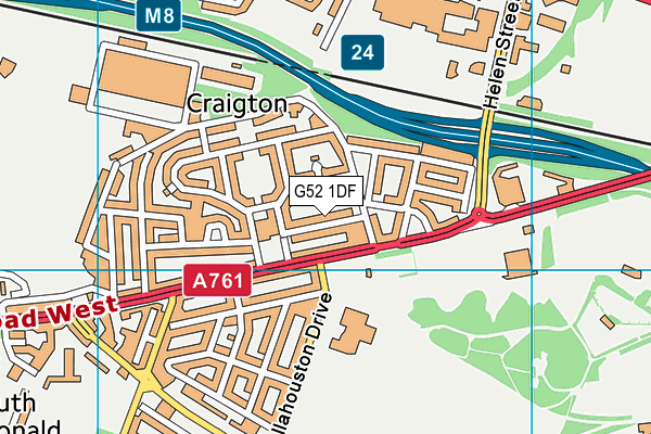 G52 1DF map - OS VectorMap District (Ordnance Survey)