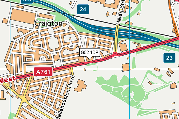 G52 1DP map - OS VectorMap District (Ordnance Survey)