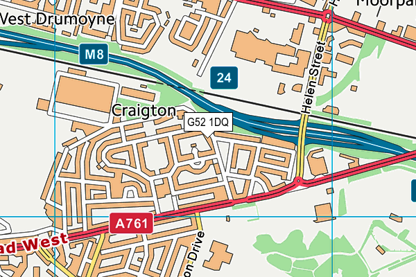 G52 1DQ map - OS VectorMap District (Ordnance Survey)