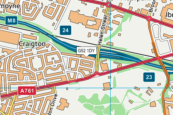 G52 1DY map - OS VectorMap District (Ordnance Survey)