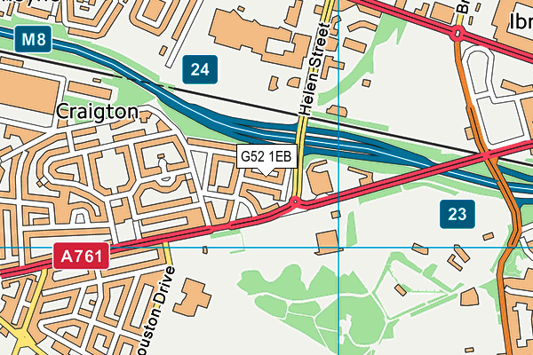 G52 1EB map - OS VectorMap District (Ordnance Survey)