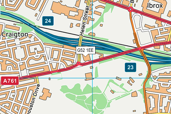 G52 1EE map - OS VectorMap District (Ordnance Survey)