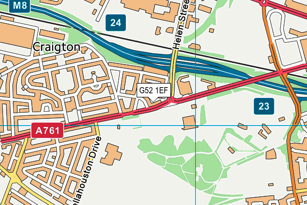 G52 1EF map - OS VectorMap District (Ordnance Survey)