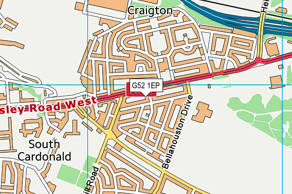 G52 1EP map - OS VectorMap District (Ordnance Survey)